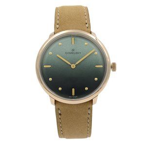 Gomelsky Audrey 6 Gold Tone Steel Green Dial